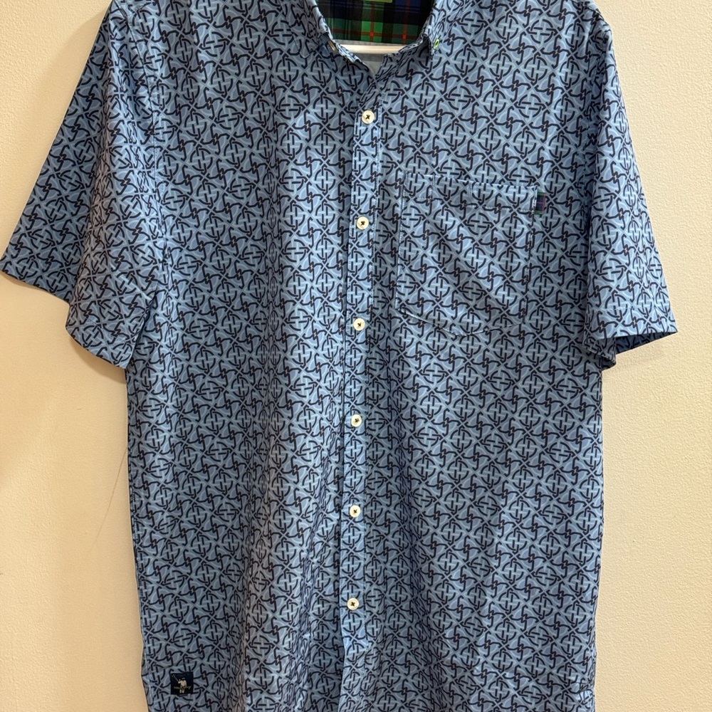 William Murray Golf Blue Geometric Men's Shirt